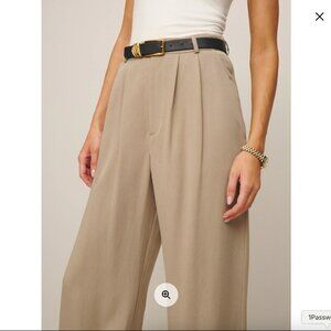 Reformation Khaki Mason Pants | Size 4